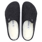 Pantuflas Birkenstock Zermatt Sheepskin Anthracite, vista cenital del par