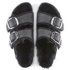 Sandalias Birkenstock Arizona Sheepskin Big Buckle Black, vista cenital