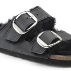 Sandalias Birkenstock Arizona Sheepskin Big Buckle Black, detalle del material