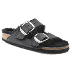 Sandalias Birkenstock Arizona Sheepskin Big Buckle Black, perfil lateral (1)