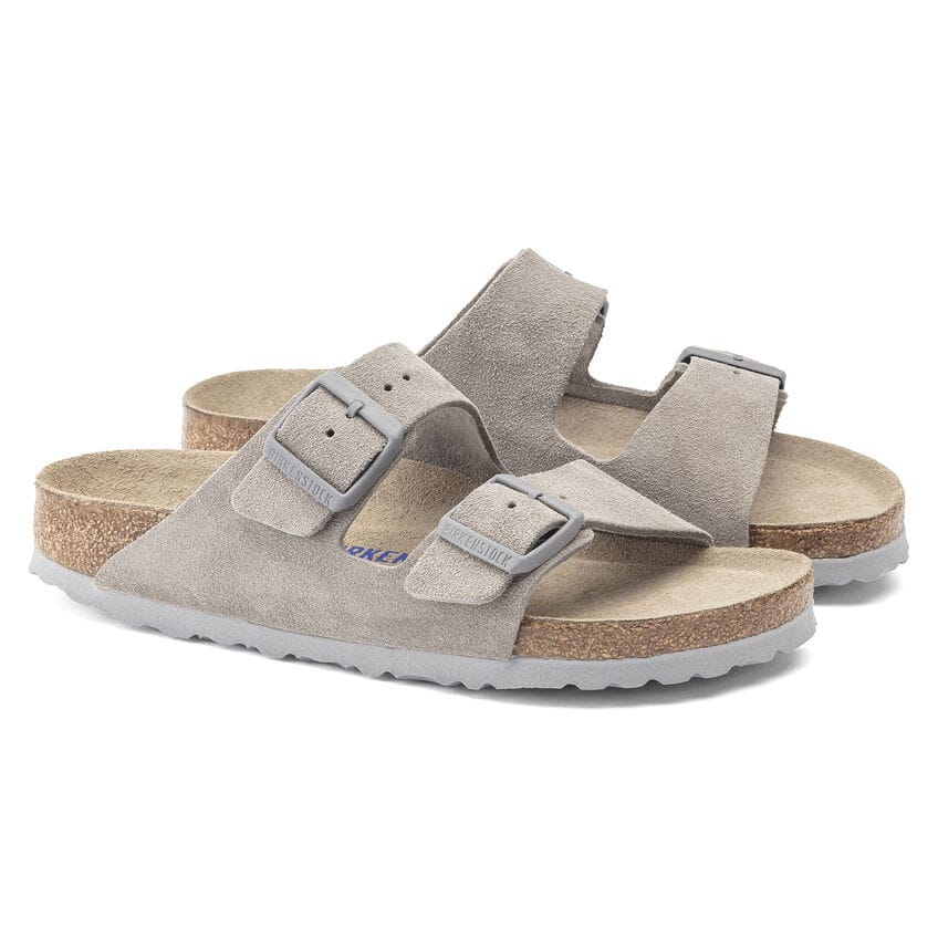Sandalias Birkenstock Arizona Stone Coin Soft, par completo en tres cuartos