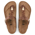 Sandalias Birkenstock Gizeh Braided Cognac, vista cenital del par