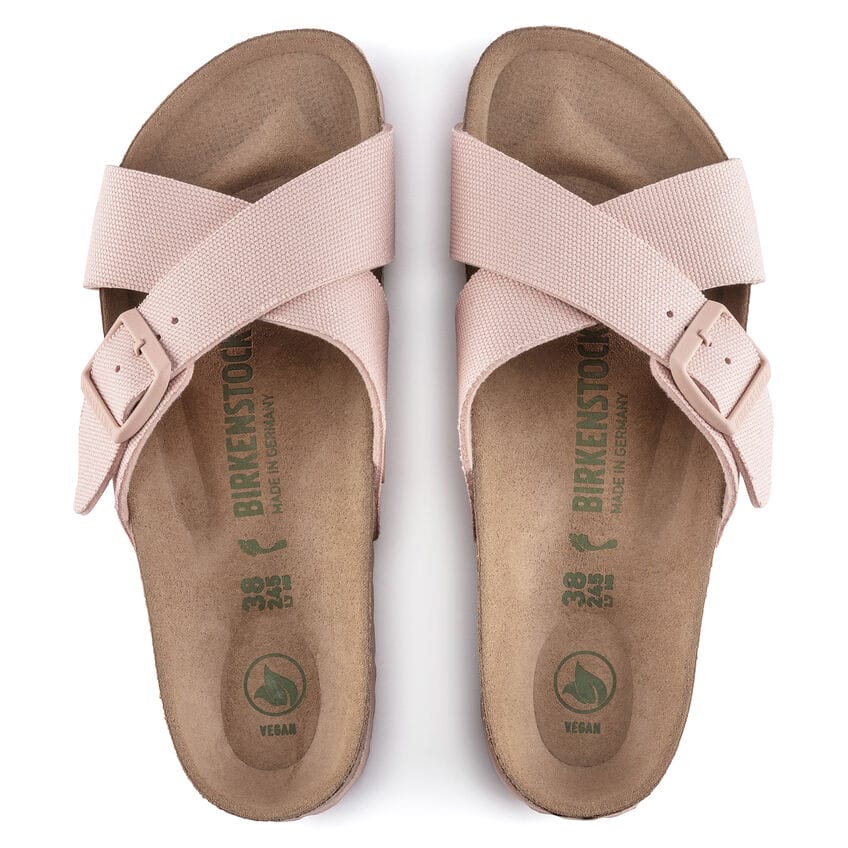 Sandalias Birkenstock Siena Vegan Pink Soft, vista cenital del par