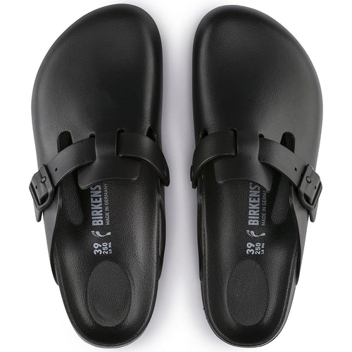 Zuecos Birkenstock Boston Eva Black, vista cenital del par