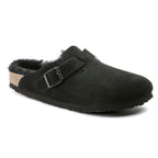 Zuecos Birkenstock Boston Sheepskin Black, perfil lateral