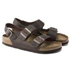 Sandalias Birkenstock Milano Oiled Habana, par completo en tres cuartos