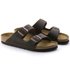 Sandalias Birkenstock Arizona Oiled Habana Soft, par completo en tres cuartos