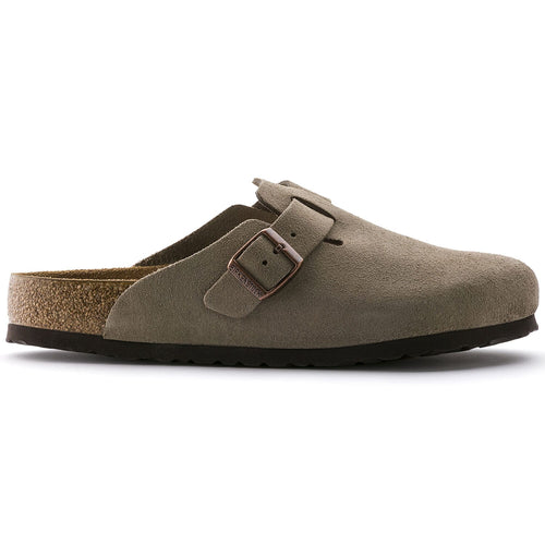 Zuecos Birkenstock Boston Taupe Soft, perfil lateral