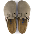 Zuecos Birkenstock Boston Taupe Soft, vista cenital del par