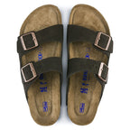 Sandalias Birkenstock Arizona Suede Mocha Soft, vista cenital del par