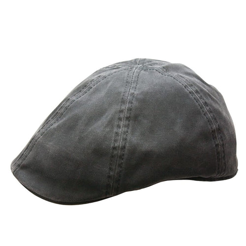 Gorro Conner Hats Merrik Cotton Newsboy Cap Negro, perfil lateral
