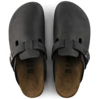 Zuecos Birkenstock Boston Oiled Black, vista cenital